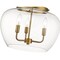 Z-Lite Joliet 3 Light Semi Flush Mount, Olde Brass & Clear 473SF-OBR - alternate 5